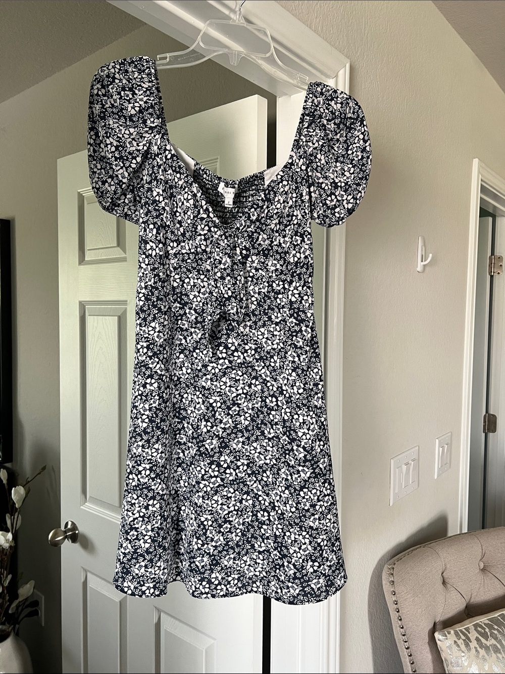 Gianni Bini Navy Flower Ivy Tie Front dress- NWT